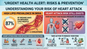 Risk of heart attack even without high blood pressure or diabetes.